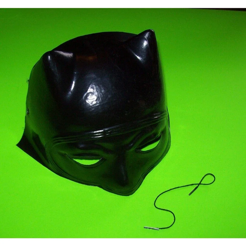 Batman Mask Vintage Halloween Costume Cowl New Old Stock Soft Plastic SuperHero